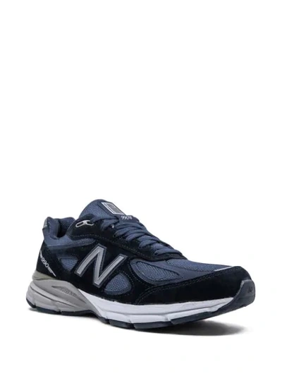 Shop New Balance 990 Sneakers In Blue ,grey