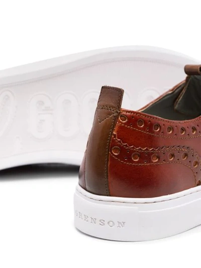 Shop Grenson Leather Sneakers In Brown