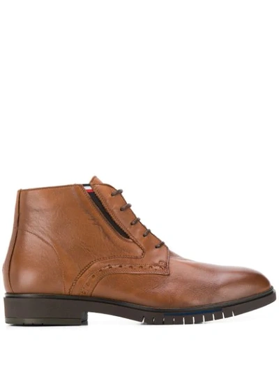 Shop Tommy Hilfiger Advance Ankle Boots In Brown