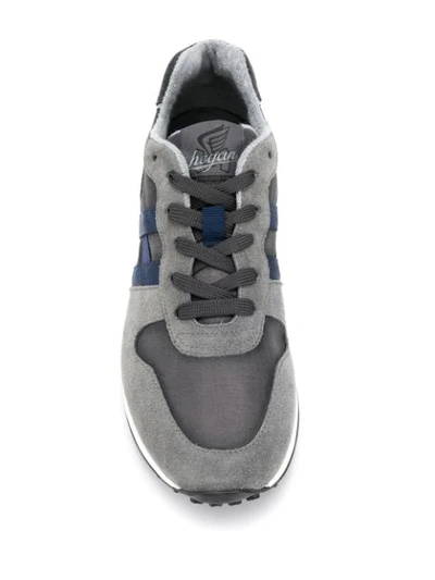 Shop Hogan Logo Patch Low Top Sneakers In Grey