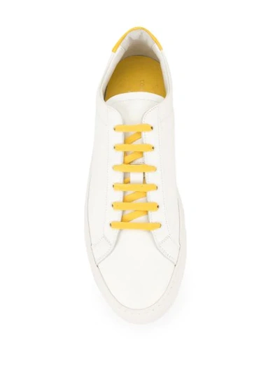 Shop Common Projects Contrast Shoelace Sneakers In White