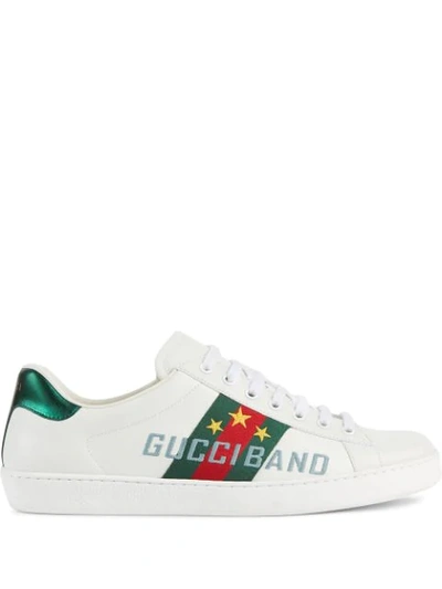 Shop Gucci Band Ace Sneakers In White ,multicolour