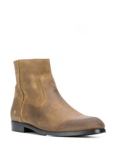 Shop Buttero Distressed Ankle Boots In Neutrals