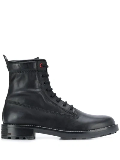 Shop Diesel Lace-up Ankle Boots In Black