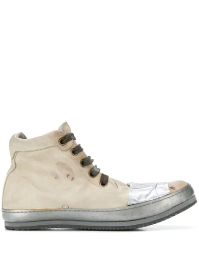 Shop A Diciannoveventitre Distressed High-top Sneakers In Neutrals