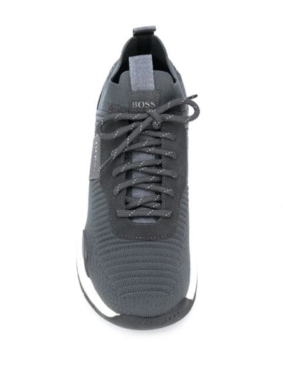 Shop Hugo Boss Titanium Run Sneakers In Grey