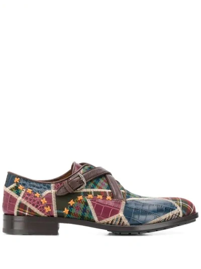 Shop Etro Patchwork Monk Shoes In 8000