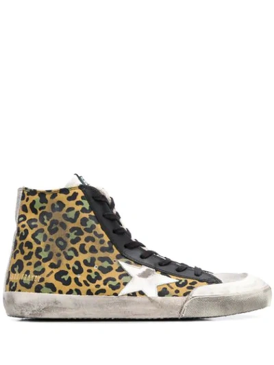 Shop Golden Goose Leopard Print Francy High-top Sneakers In Yellow