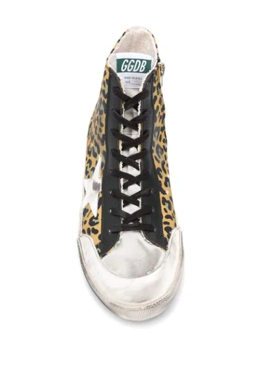 Shop Golden Goose Leopard Print Francy High-top Sneakers In Yellow