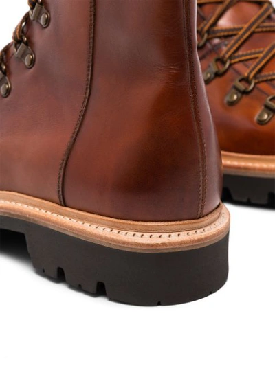 Shop Grenson Brady Hand-painted Leather Boots In Brown