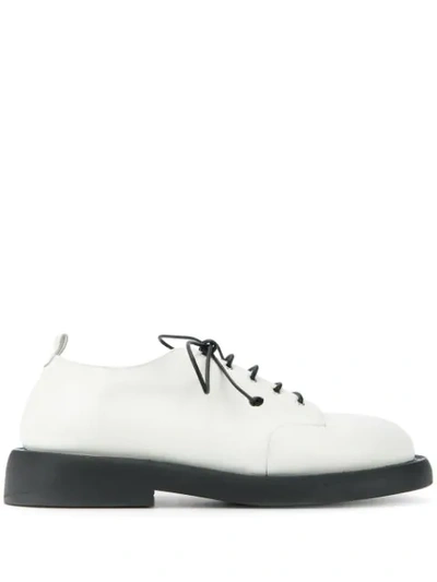 Shop Marsèll Tapered Heel Derby Shoes In White
