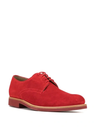 Shop Manolo Blahnik Tonal Derby Shoes In Red