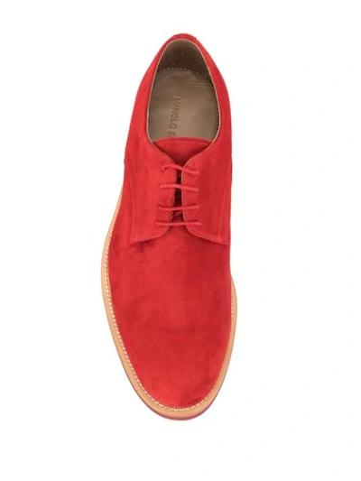 Shop Manolo Blahnik Tonal Derby Shoes In Red