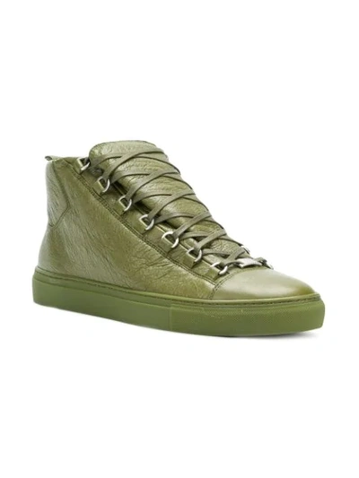 Shop Balenciaga Bal Classic High Sneakers In Green