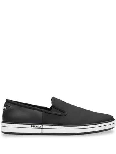 Shop Prada Slip-on Sneakers - Black