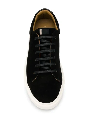 Shop Low Brand Platform Lace Up Sneakers In Black