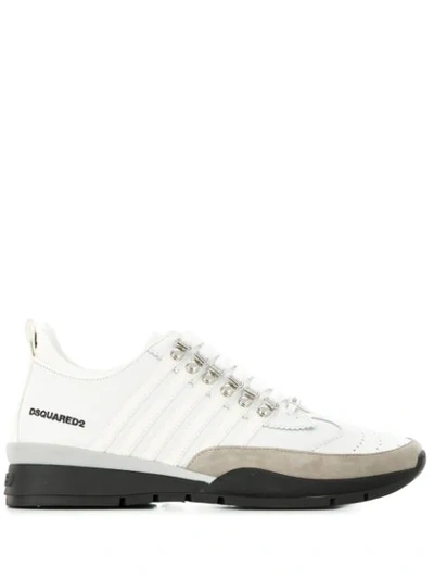 Shop Dsquared2 251 Striped Low-top Sneakers In White