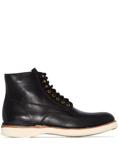 Shop Visvim Hiking Style Ankle Boots In Black
