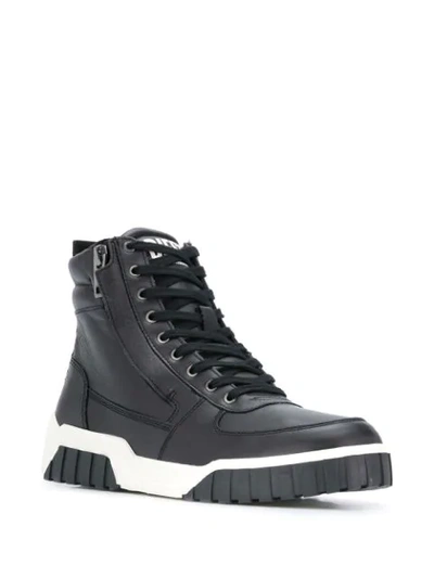 Diesel Leather High Top Sneakers In T8013 Black | ModeSens