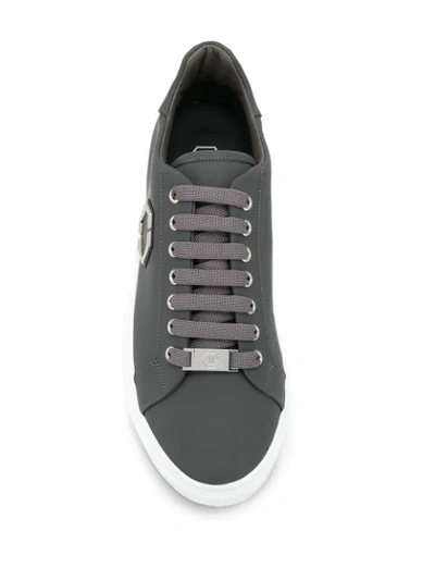 Shop Philipp Plein Logo Patch Low-top Sneakers In Grey