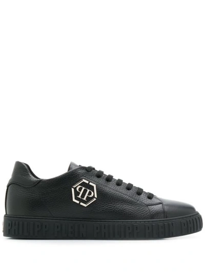 Shop Philipp Plein Original Lo-top Sneakers In Black
