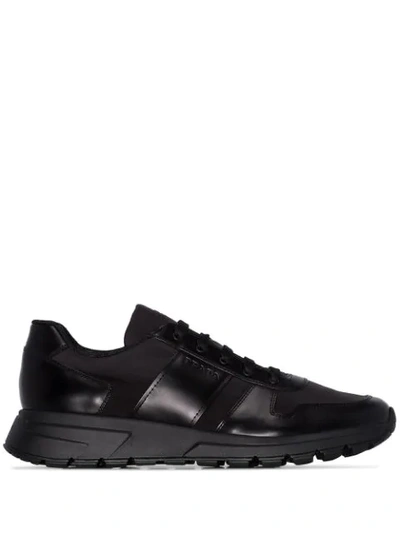 Shop Prada Runner Style Sneakers In Black