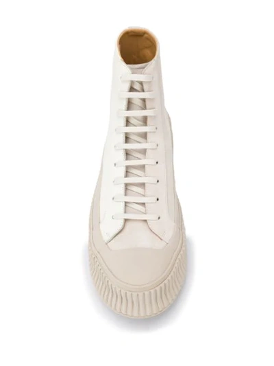 Shop Jil Sander Panelled Hi-top Sneakers In Neutrals