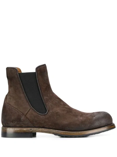 Shop Silvano Sassetti Elasticated Side Panel Boots In Brown