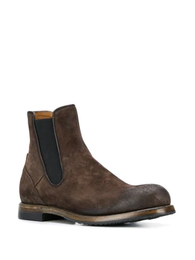Shop Silvano Sassetti Elasticated Side Panel Boots In Brown