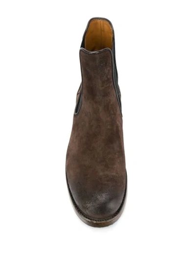 Shop Silvano Sassetti Elasticated Side Panel Boots In Brown