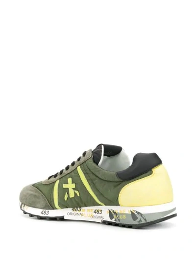 Shop White Premiata Lucy Low-top Sneakers In Green