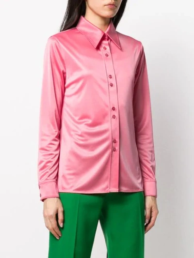 Shop Givenchy Pointed-collar Long-sleeved Shirt In Pink