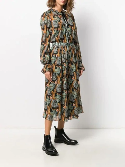 Shop Temperley London Maggie Feather-print Shirt Dress In Black