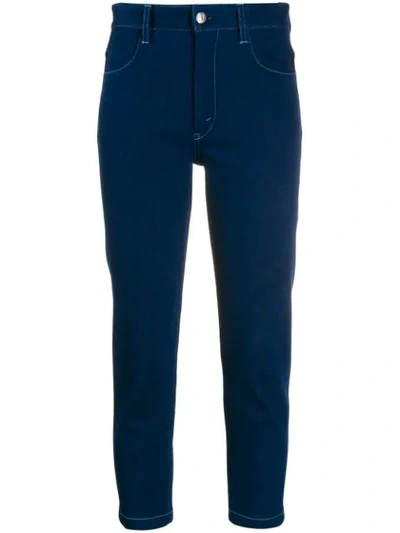 Shop Chloé Hight Rise Cropped Jeans In Blue