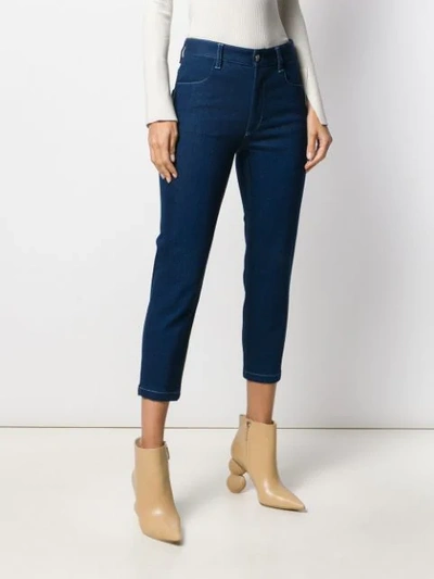 Shop Chloé Hight Rise Cropped Jeans In Blue