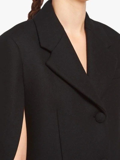 Shop Prada Single-breasted Cape In Black