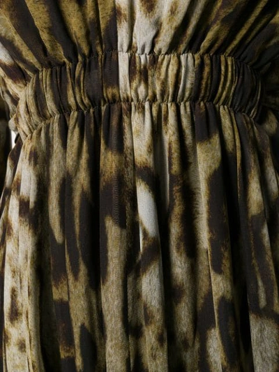 Shop Antonelli Leopard Print Fitted Midi Dress In Brown