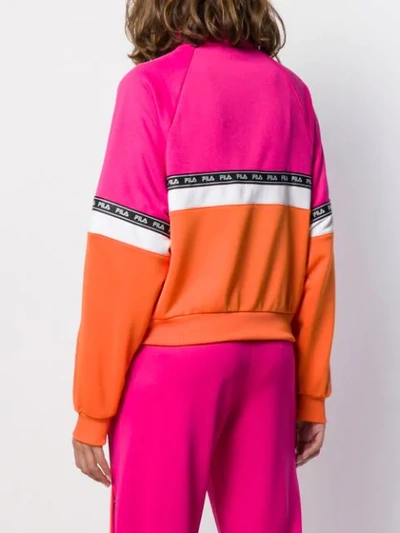 Shop Fila Colour-block Design Jumper In Pink