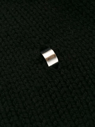 Shop Saint Laurent Ring Embellished Knitted Cardigan In Black