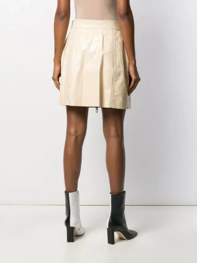 Drome Zipped Leather A-line Skirt In Neutrals