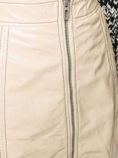 Drome Zipped Leather A-line Skirt In Neutrals