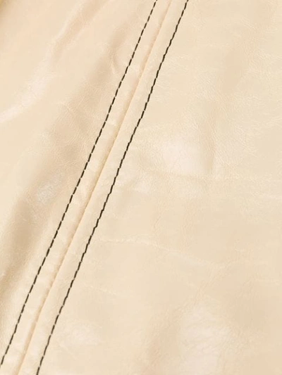 Drome Zipped Leather A-line Skirt In Neutrals