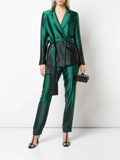 Shop Alejandra Alonso Rojas Slim-fit Trousers In Green