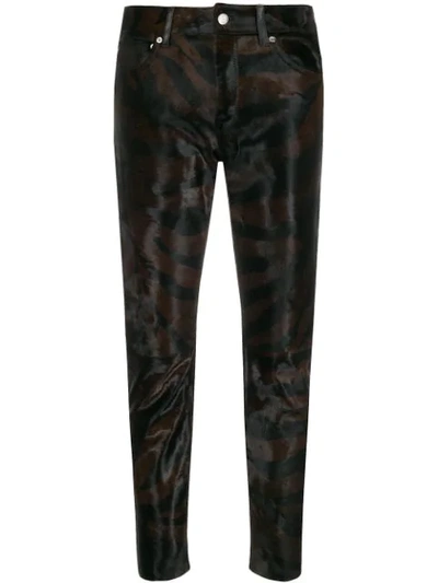 Shop Golden Goose Zebra Cropped Trousers In Black