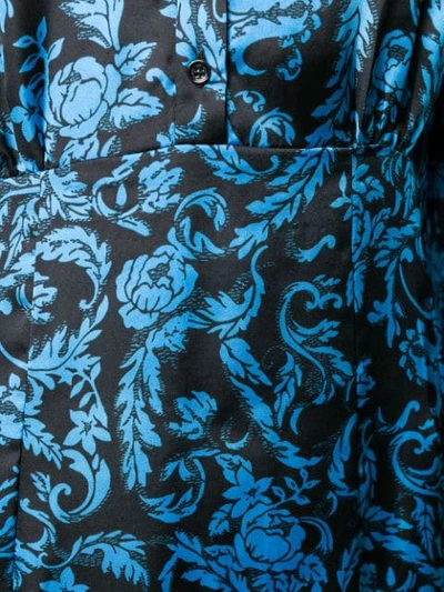 Shop Sandro Brocade Print Short Dress In Bleu
