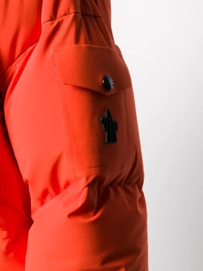 Shop Moncler Hooded Puffer Jacket In Orange