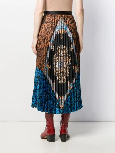 Shop Sandro Pleated Midi Skirt In Brown