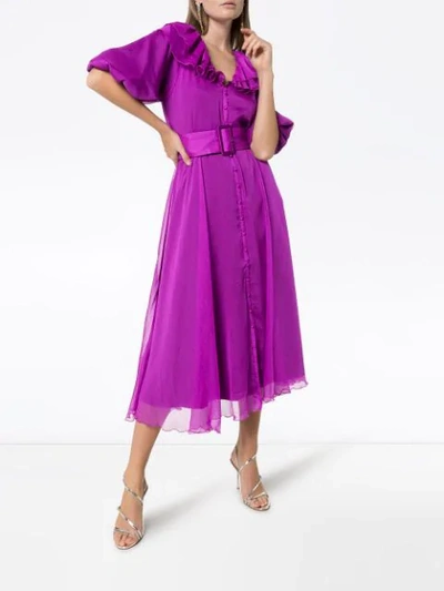 Shop Rotate Birger Christensen Kleid Mit Rüschen In Purple