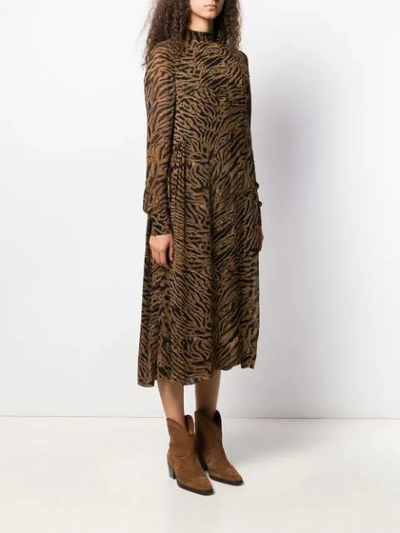 TIGER PRINT MIDI DRESS