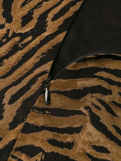 Shop Ganni Tiger Print Midi Dress In Brown